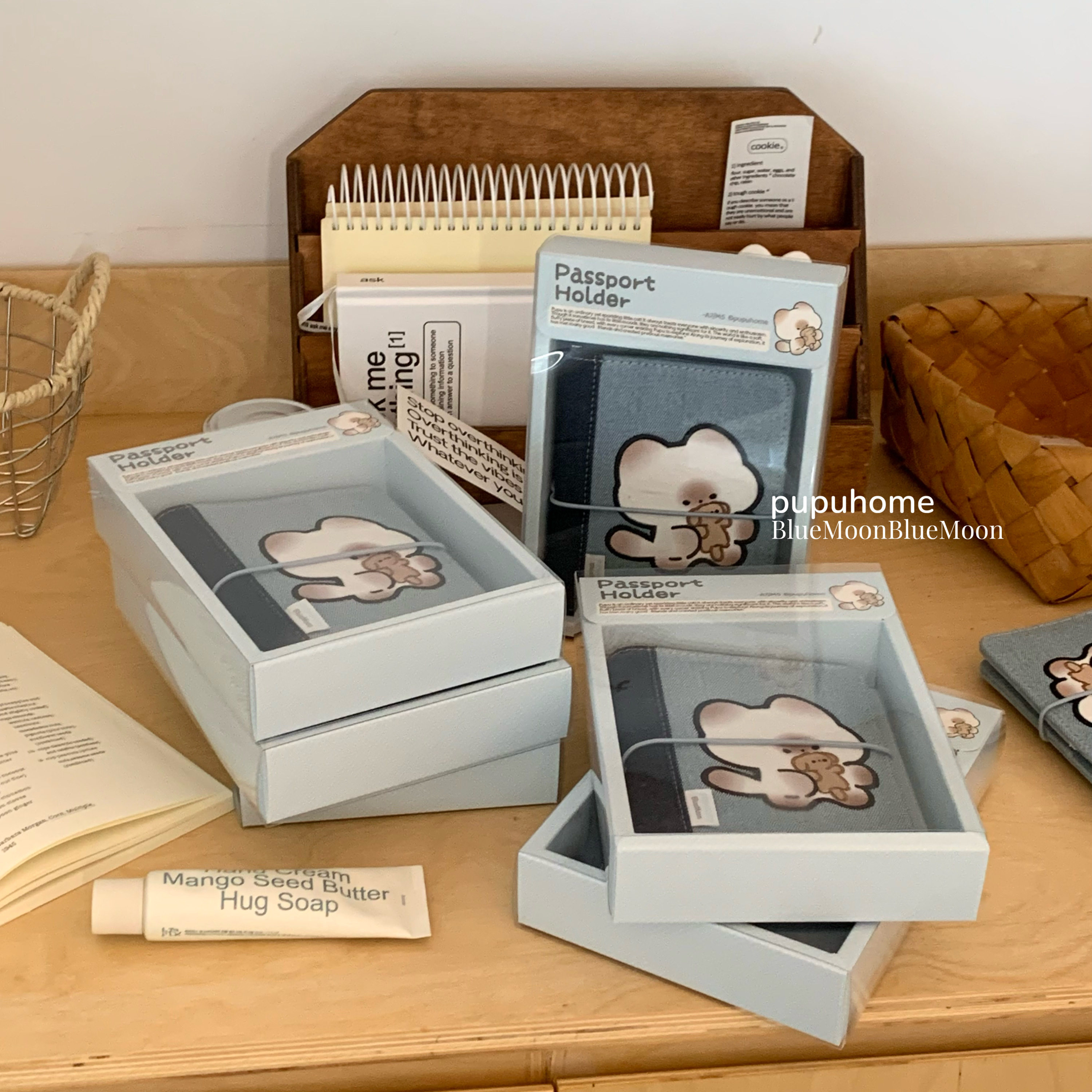 馒头猫pupu护照夹A7护照包手账本多功能活页夹保护套证件收纳包,淘宝优惠券,粉丝福利购,淘宝优惠卷