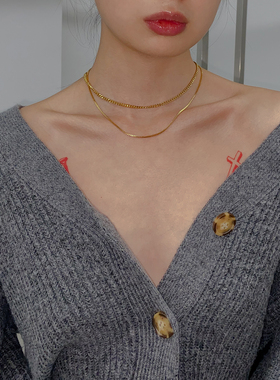 CHOKER原创设计金高闪极简细链