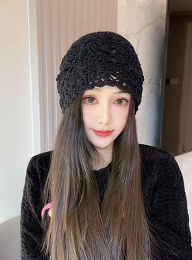 针织帽休闲女春夏薄款套头帽