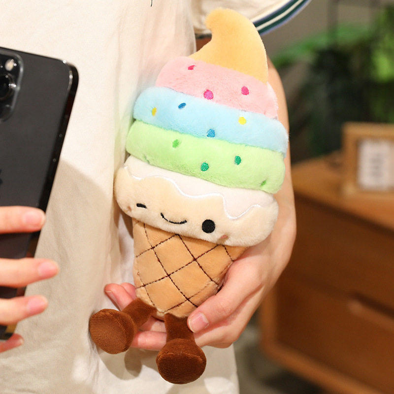 新款夏日卡通彩虹冰淇淋抱枕毛绒玩具公仔甜筒玩偶儿童安抚布娃娃,淘宝优惠券,粉丝福利购,淘宝优惠卷