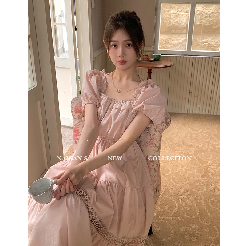 【品牌升级】奈看【桃乐丝彼园】法式温柔粉色氛围感连衣裙甜美,淘宝优惠券,粉丝福利购,淘宝优惠卷