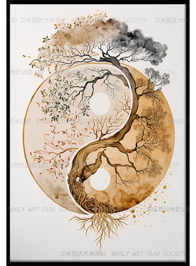 经络树挂画脉络瑜伽馆墙壁画普拉提工作室热疗身体经脉中医装饰画