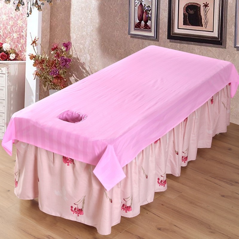 全棉美容院专用加厚床单纯棉推拿按摩养生会所SPA白色带洞帘 定做,淘宝优惠券,粉丝福利购,淘宝优惠卷