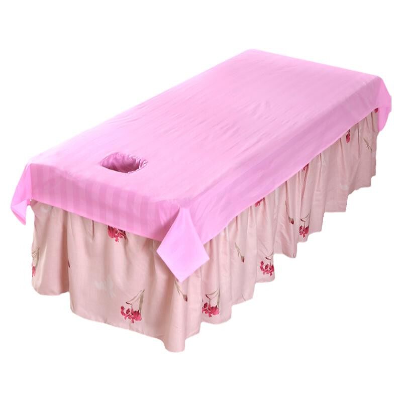 全棉美容院专用加厚床单纯棉推拿按摩养生会所SPA白色带洞帘 定做,淘宝优惠券,粉丝福利购,淘宝优惠卷