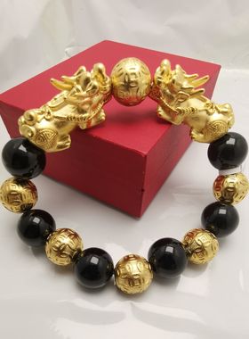 正品貔貅手链沙金礼物奢华男