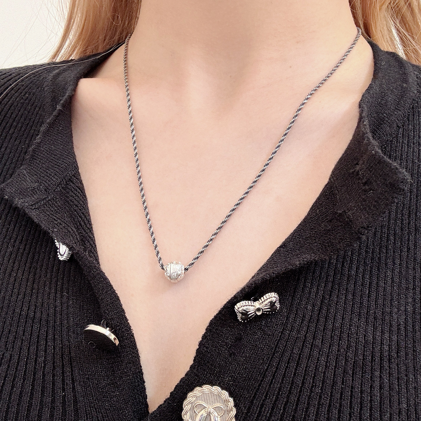 足银S999素银九字真言可转动穿孔散珠隔珠diy配件红绳本命年珠子,淘宝优惠券,粉丝福利购,淘宝优惠卷