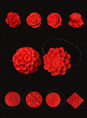 朱砂红色弹力线新娘饰品戒指