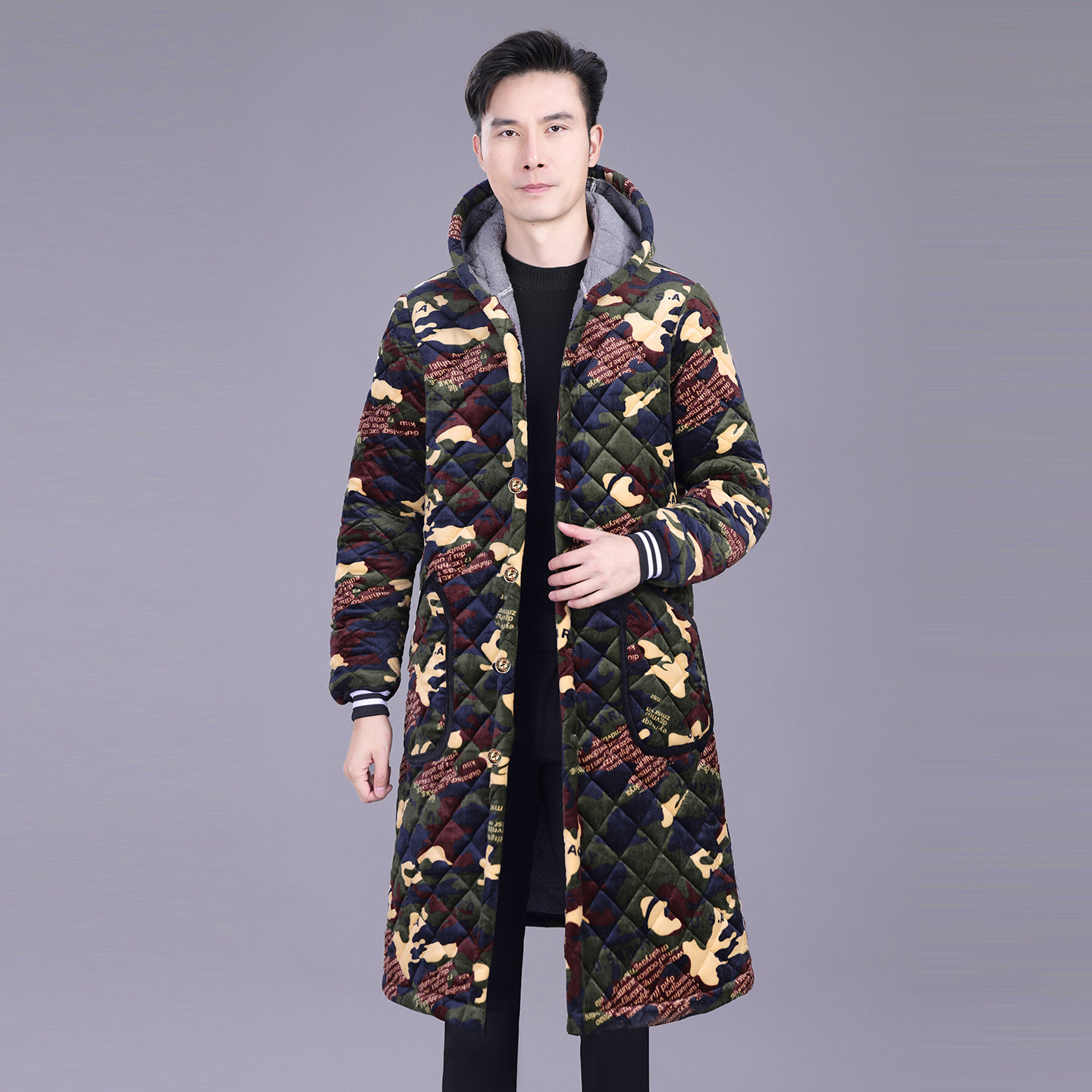 加长款男冬季加绒加厚棉衣罩衣大码迷彩棉服外套防寒保暖四川省服,淘宝优惠券,粉丝福利购,淘宝优惠卷