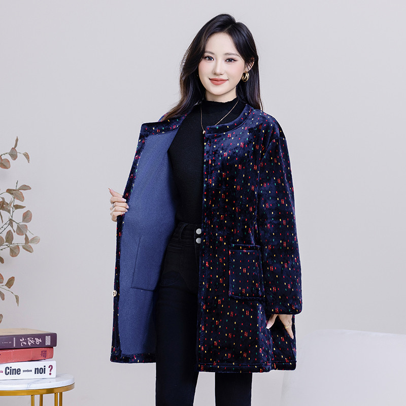 成人罩衣女秋冬季厨房防脏围裙水晶绒加绒加厚外套中长款洋气大褂,淘宝优惠券,粉丝福利购,淘宝优惠卷