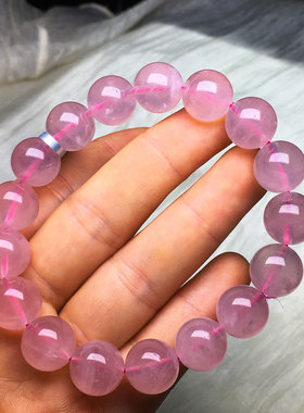 天然粉水晶冰粉西柚粉六芒星光