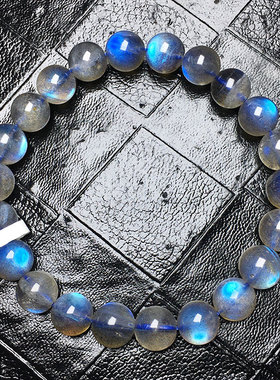 天然蓝光拉长石手链单圈男女同款