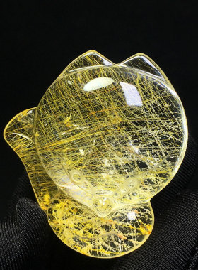 天然金发晶钛晶红黄铜发顺发白发