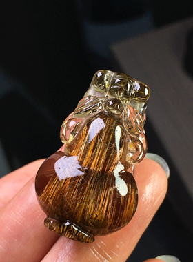 天然金发晶钛晶红铜顺发原石雕刻