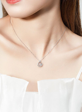 奥地利锆石纯银圆珠女原创项链