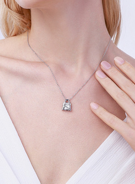摩天轮锆石纯银女原创设计项链