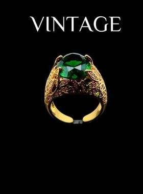 轻奢铜镀真金镂空树叶满锆镶嵌