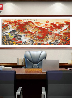 鸿运当头国画山水画纯手绘靠山图