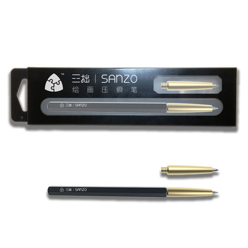 三拙划痕笔彩铅素描留白画画压痕压线小学生手工折痕划横压横刮痕 - 图3