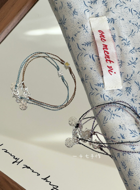 霜降彩色锆石雪花纯银极细手绳女