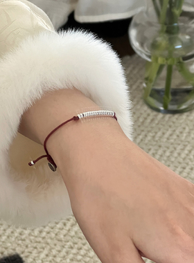 s925银碎银几两小盘缠纯银手链