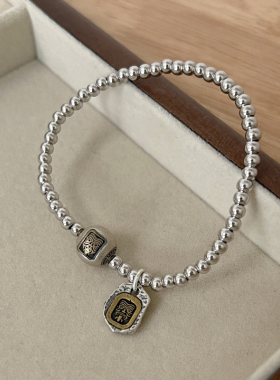 s925银复古西藏守护神手链