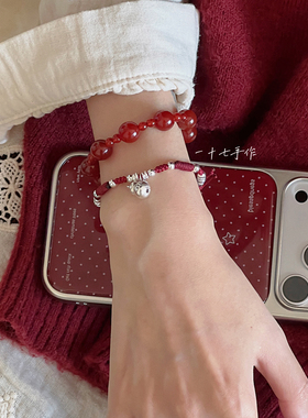 新中式红玛瑙本命年平安手链女