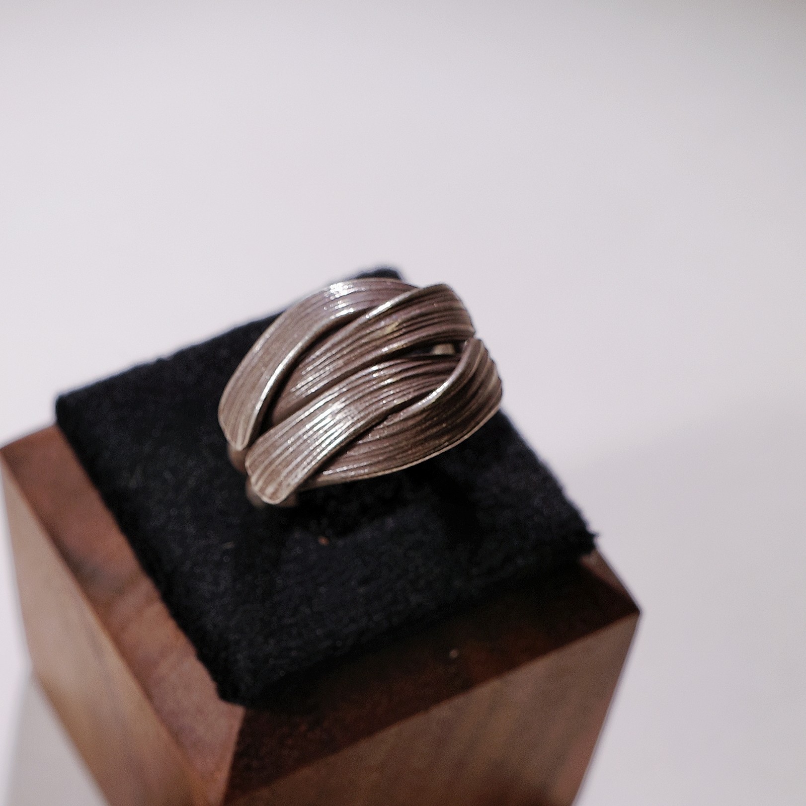 Made in Thailand, Nanzhu, Chiang Mai handmade silver ring, solid silver geometric line index finger ring