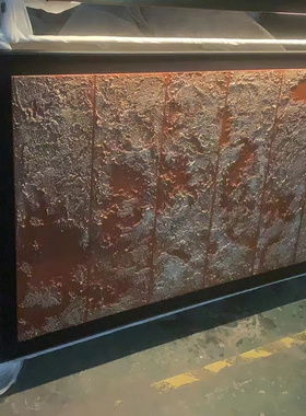 肌理手绘金属吊杆灯画走廊过道酒店别墅高档挂画金属杆