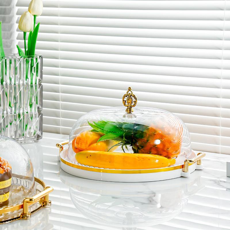 蛋糕托盘家用面包水果试吃盘带盖子透明塑料罩甜品盘蛋糕展示托盘