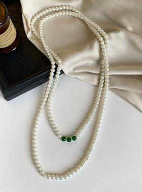 长款双层毛衣链女式项链