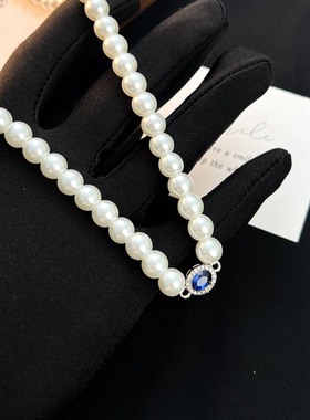 新中式澳白珍珠项链女高级感轻奢爆款串珠颈链气质甜美百搭锁骨链