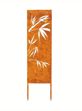 手工金属竹叶屏风隔断装饰摆件庭院客厅中式风格镂空艺术