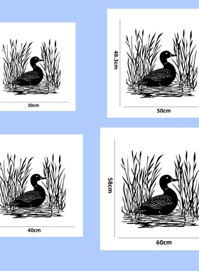 鸭子金属壁画农舍风格动物剪影