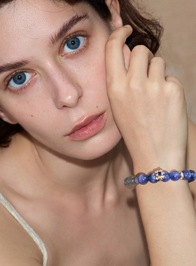《夏夜序曲》ROUSY复古设计新中式培育蓝宝石串珠蓝色手串女春夏