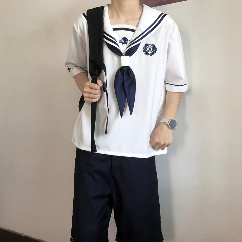 木村叔dk原创枝慧高校水手服男款春季长袖日系制服学生学院风正版 - 图2