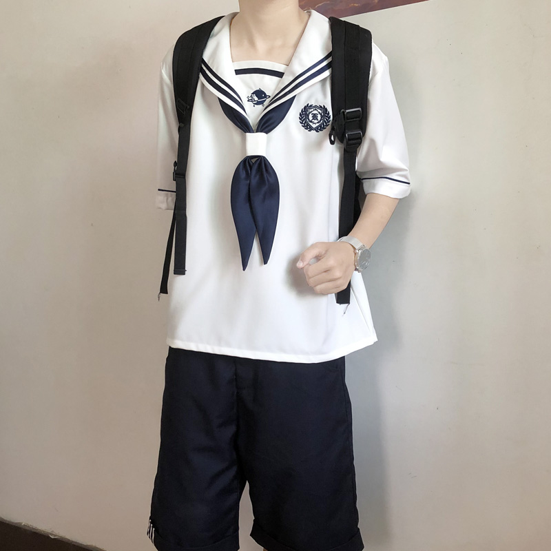 木村叔dk原创枝慧高校水手服男款春季长袖日系制服学生学院风正版-图0