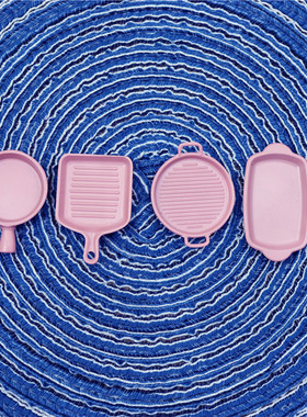 ins糖果色仿真合金牛排盘娃娃屋