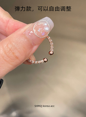 镶钻细食指戒指个性小众气质