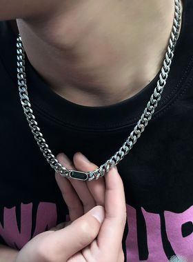 古巴钛钢嘻哈男女锁骨链