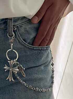 欧美嘻哈朋克风十字宝剑元素项链