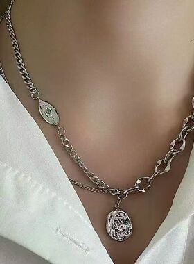 嘻哈水滴钛钢不掉色锁骨链男款
