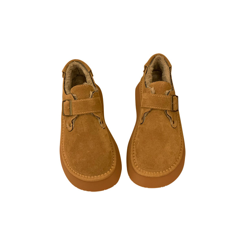 厚底加绒豆豆勃肯鞋女2025年新款秋季乐福鞋博肯棉鞋子雪地靴子潮,淘宝优惠券,粉丝福利购,淘宝优惠卷