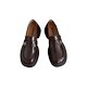 Brown Retro British Style High-Rise-Lösungs-Lederschuhe für Frauen 2025 Sommer neuer französischer Stil Loafer Single Schuhe