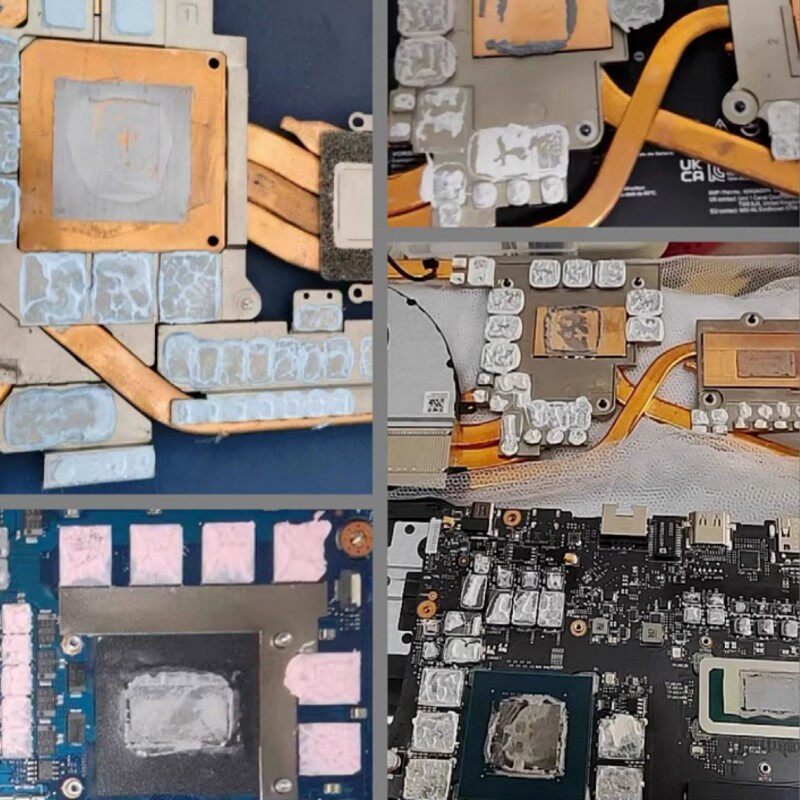 Laptop memory cooling gel inductor power supply gel