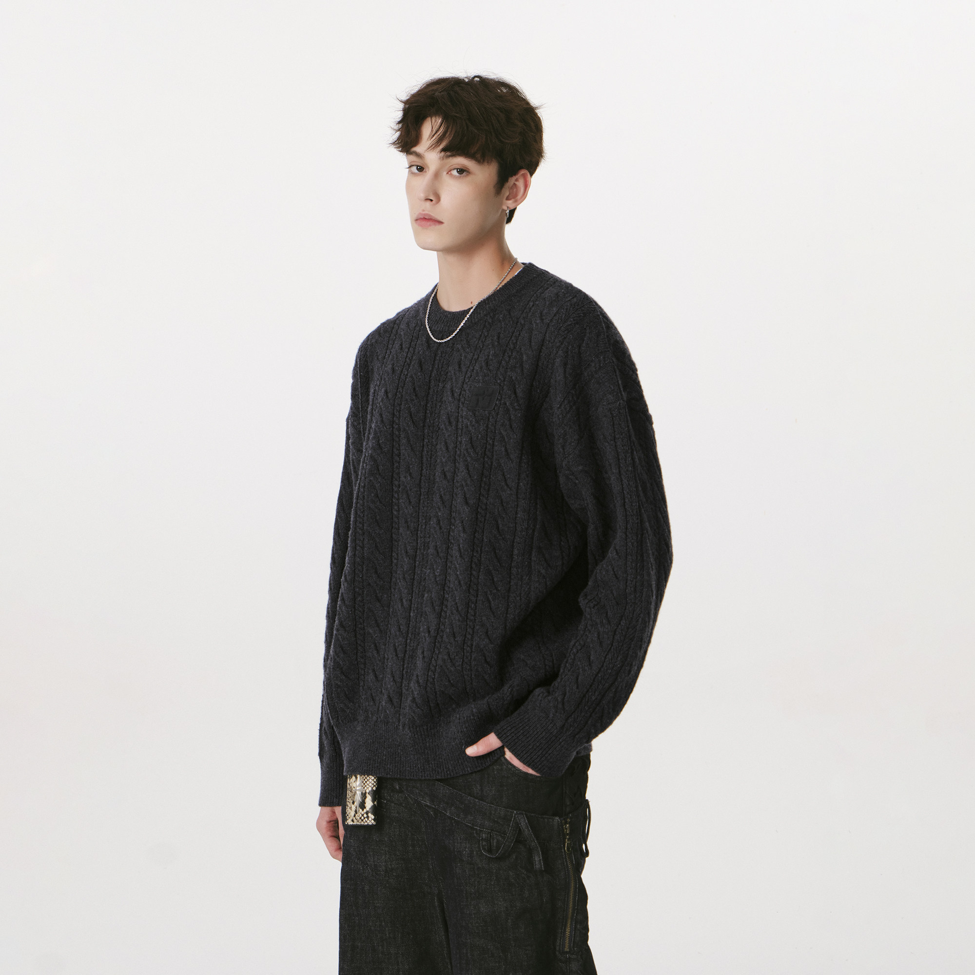 FORNINES含绵羊毛简约慵懒毛衣男款秋冬宽松针织衫女情侣款毛线衣,淘宝优惠券,粉丝福利购,淘宝优惠卷