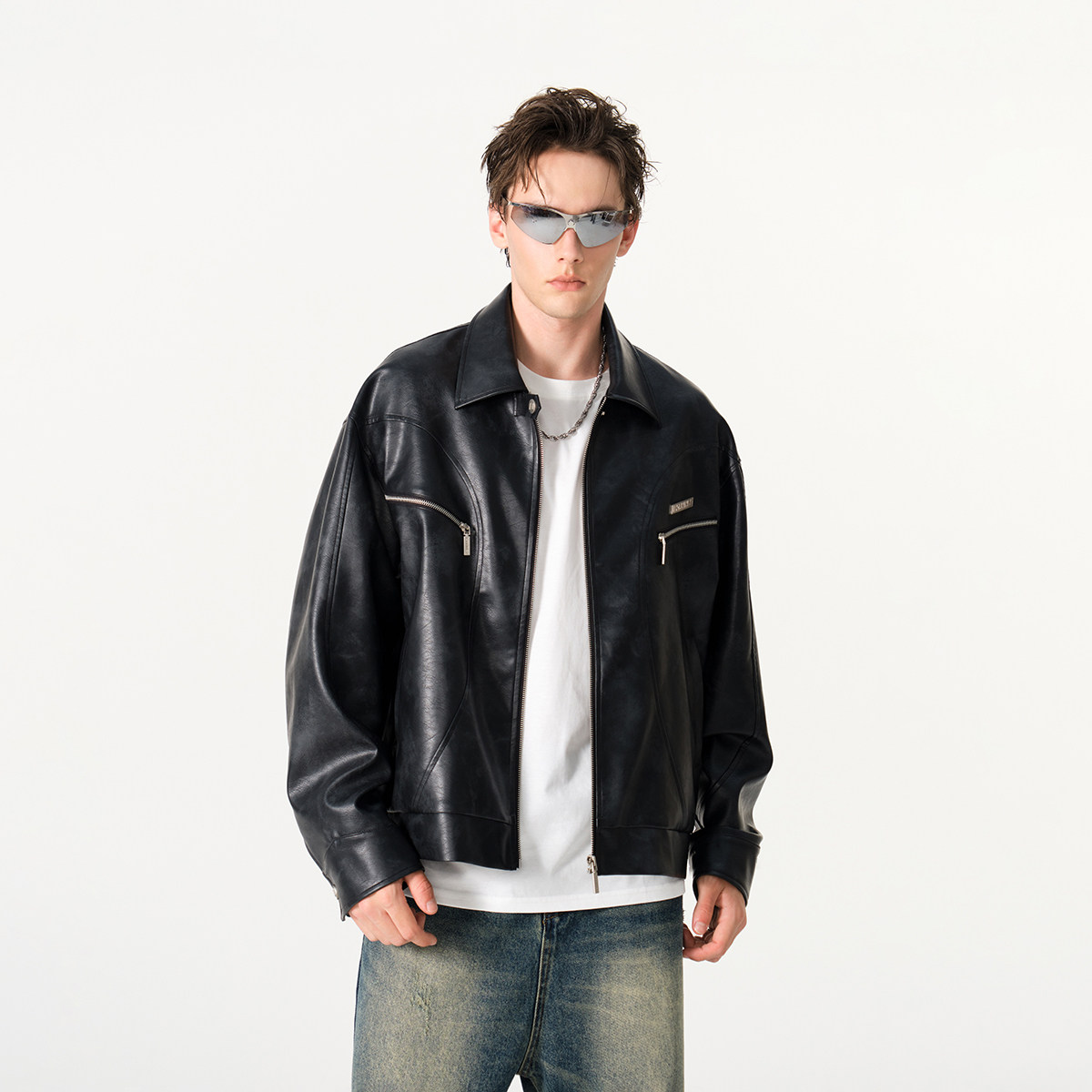 FORNINES复古机车服pu皮夹克男女潮牌春秋季美式皮衣短款痞帅外套,淘宝优惠券,粉丝福利购,淘宝优惠卷