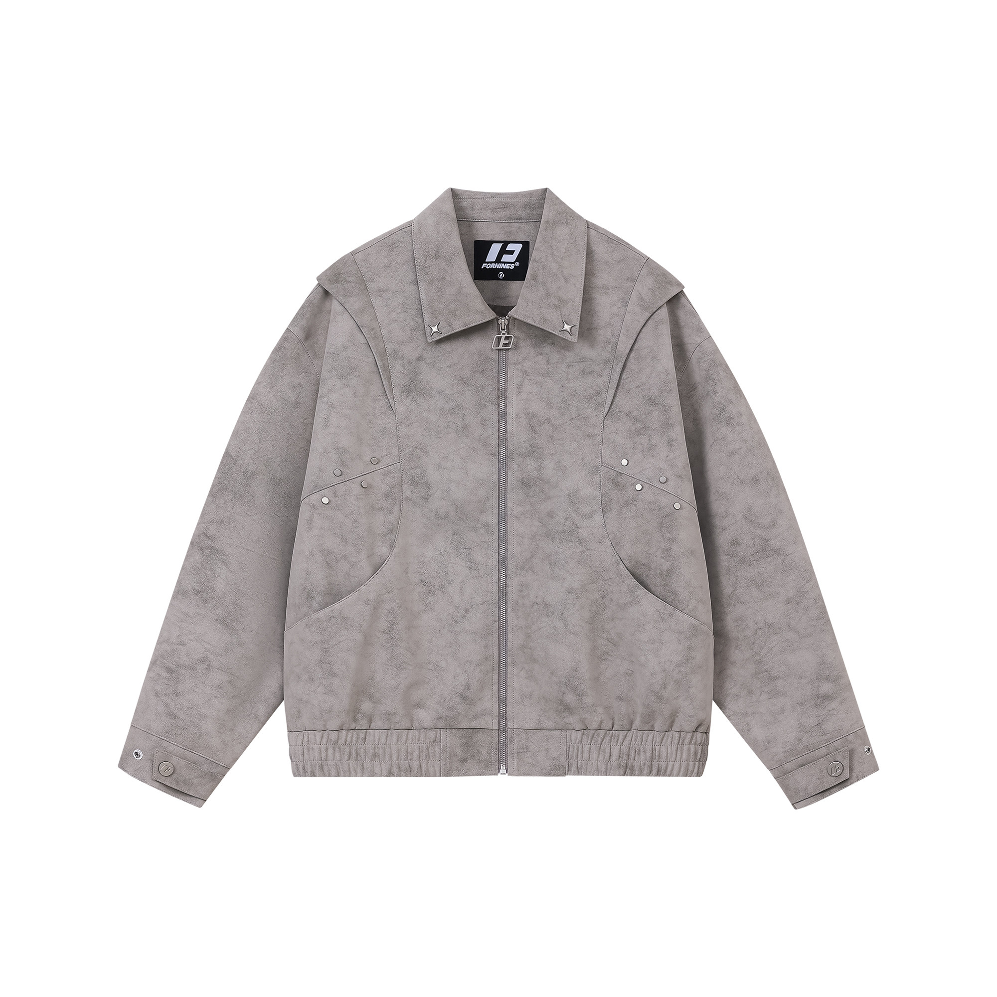 FORNINES暗纹肌理翻领pu皮衣外套男春季潮牌复古微短款夹克女上衣,淘宝优惠券,粉丝福利购,淘宝优惠卷