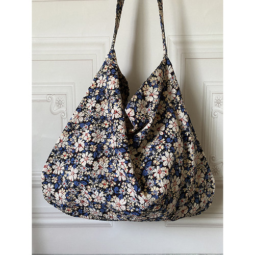 外贸精品夏日碎花布袋大容量休闲托特包春夏emis包包帆布包手提包 - 图0