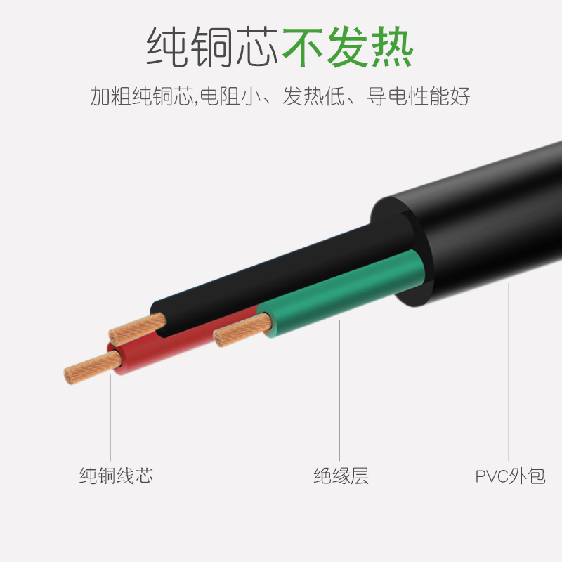 原装美标台湾美规日标电源线三孔品字0.824纯铜芯0.75平方1.5米 - 图1