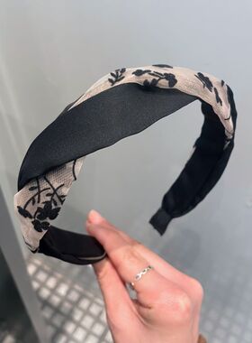 高级感印花编织发箍女春夏洋气